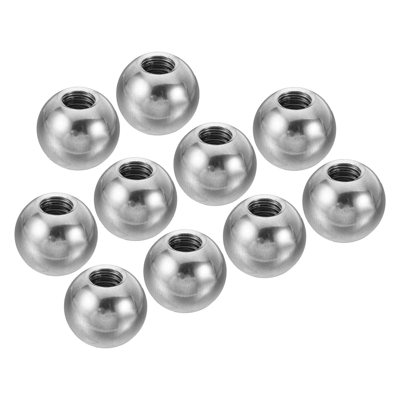 [Australia - AusPower] - PATIKIL M6x14mm Ball Nuts Knob, 10 Pack Female Thread 304 Stainless Steel Round Blind Hole Screw Cap Cover for Lighting Machinery DIY Decoration, Silver 