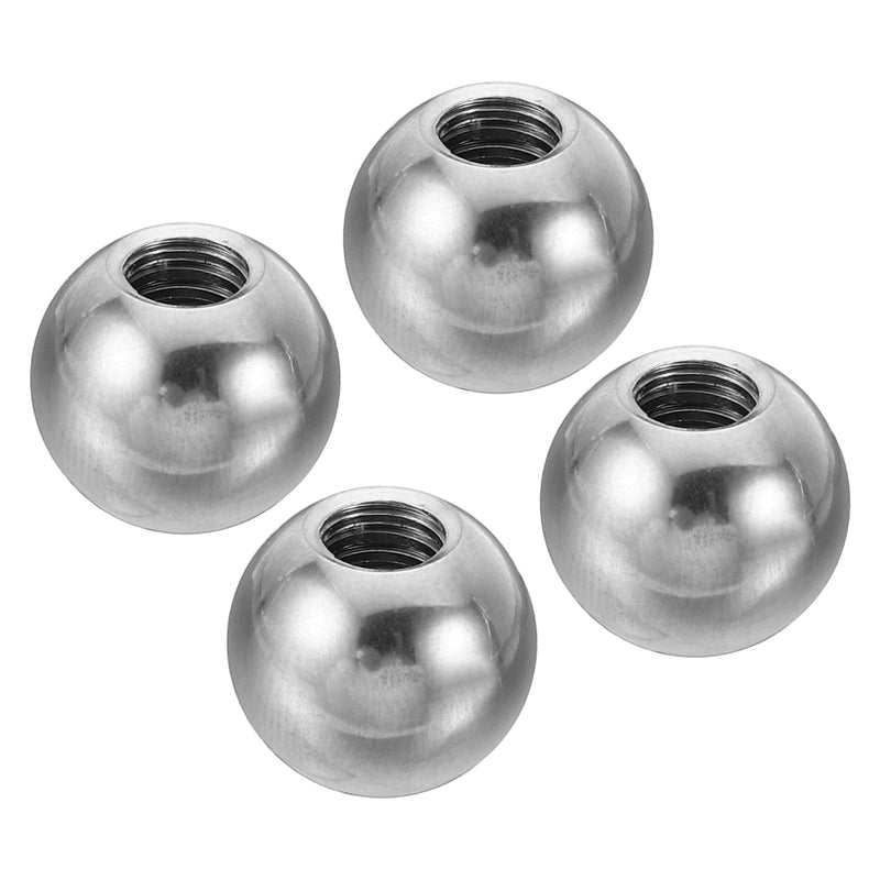 [Australia - AusPower] - PATIKIL M4x15mm Ball Nuts Knob, 4 Pack Female Thread 304 Stainless Steel Round Blind Hole Screw Cap Cover for Lighting Machinery DIY Decoration, Silver 