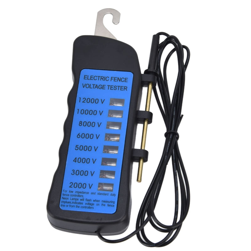 [Australia - AusPower] - 12KV Electric Fence Voltage Tester,2000 to 12000V 8 Neon Indicator Lights Electrical Fence Fault Finder Locator Checker Fence Voltmeter Troubleshooter 