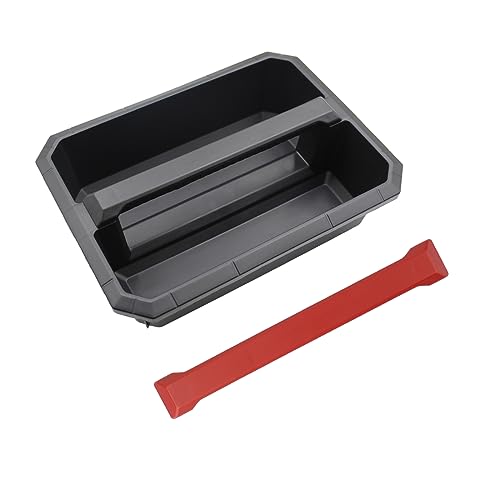 Follde Packout Tray compatible with Milwaukee large tool box, black organizer tray interior view