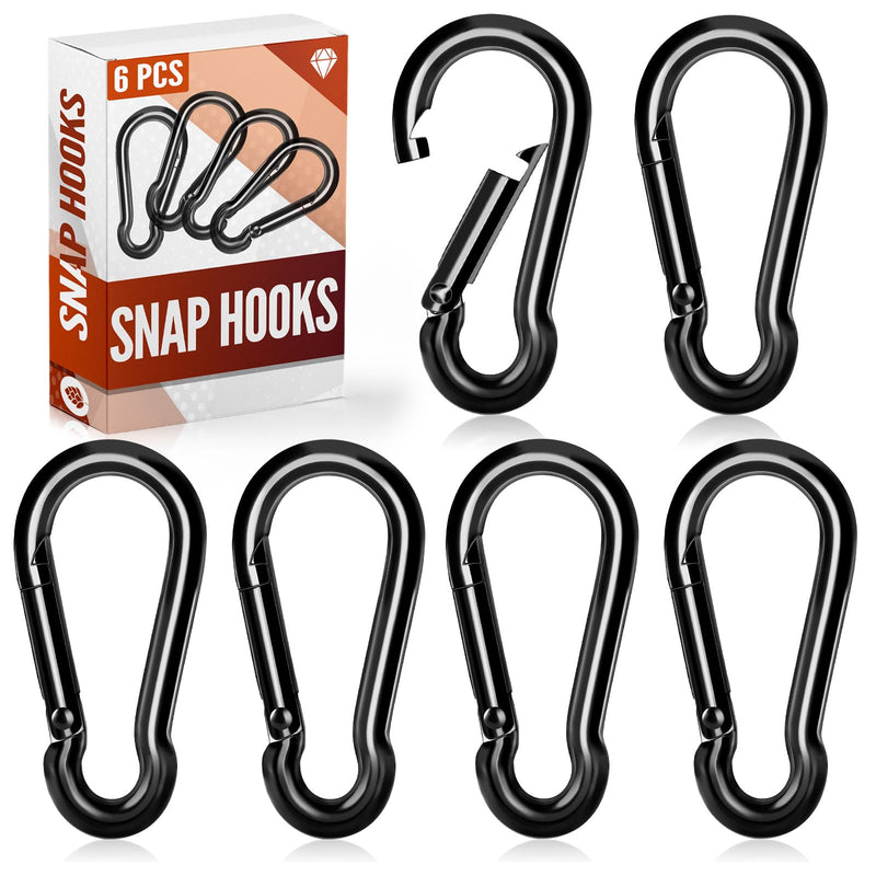 [Australia - AusPower] - 6 Pcs Spring Snap Hooks, 2 Inch Carabiner Clip, Heavy Duty Carabiners Snap Hooks Quick Link for Indoor and Outdoor Activity, Camping, Climbing, Fishing, Hiking 6 