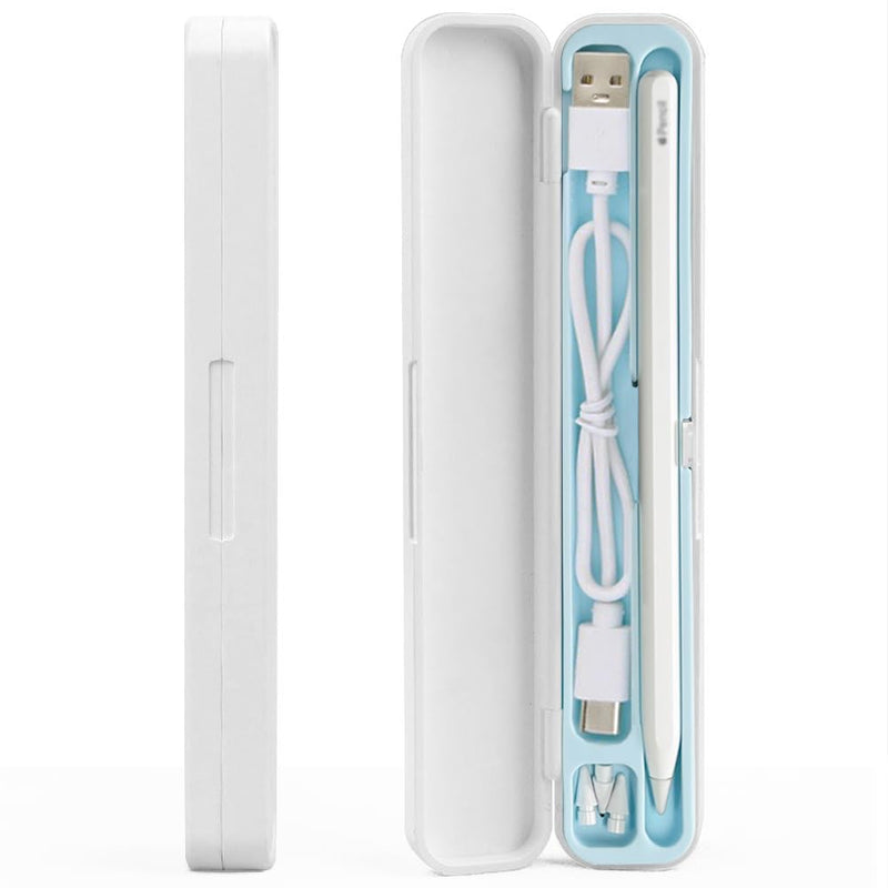 [Australia - AusPower] - SIXFU Case for Apple Pencil 2nd Generation/Apple Pencil 1st Generation, Storage Cover Accessories Design for iPad Stylus Pen(White+Blue) Universal 