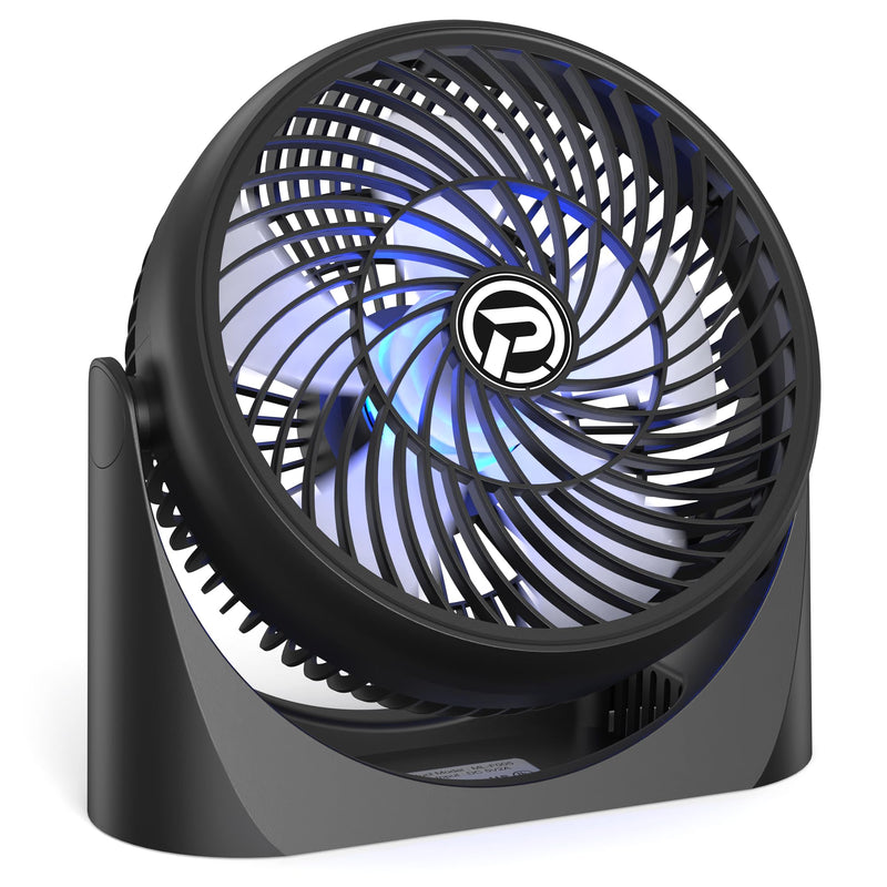 [Australia - AusPower] - KITWLEMEN USB Desk Fan with Remote, 8 inch Portable Table Fan with 3 Speeds Strong Airflow, RGB Light, Quiet Operation and 360°Rotate for Bedroom Home Office 
