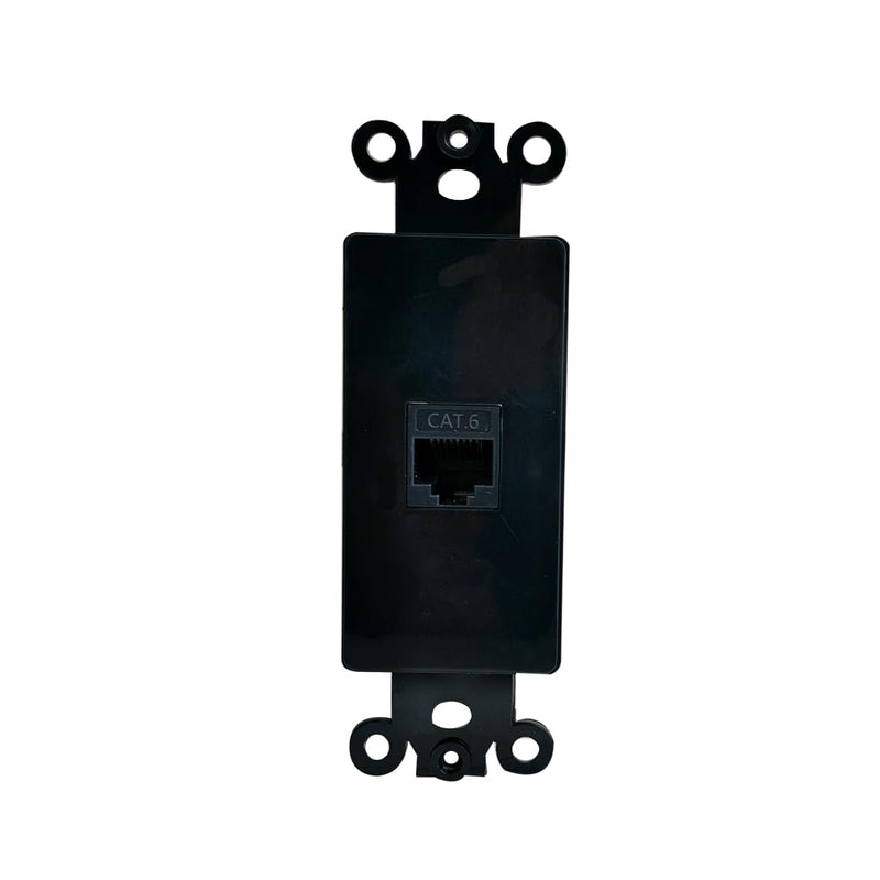 [Australia - AusPower] - BUPLDET 1 Port CAT6 Ethernet Insert Wall Plate Black - CAT 6 RJ45 Jack Decora Insert Cover Plate for Midsize/Oversize Decorator Wallplate - Black 