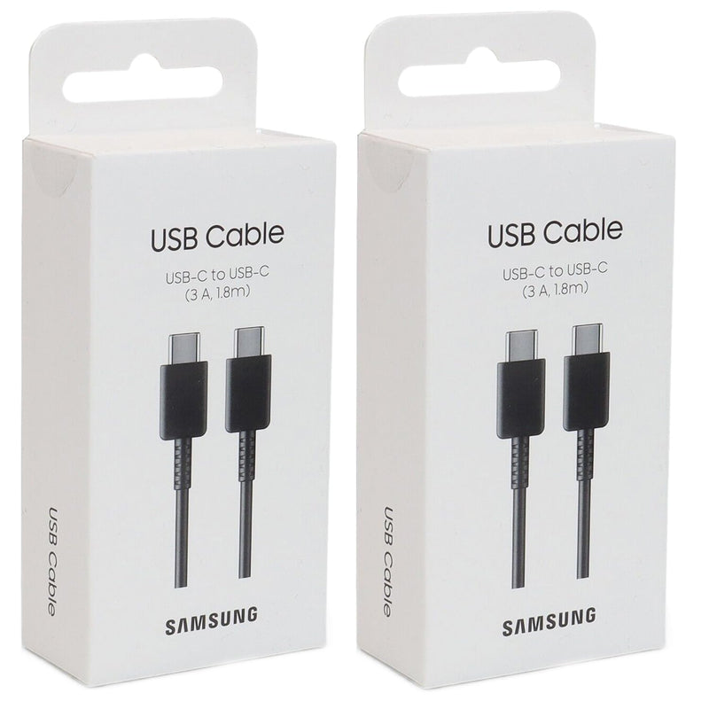 [Australia - AusPower] - SAMSUNG Galaxy USB-C Fast Charging Cable - Type C Cord Charger (3A 1.8m), High-Speed Data Transfer, Rapid Charging - Black, 2-Pack 