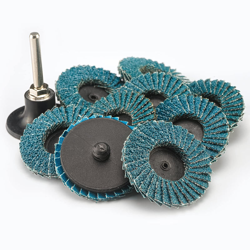 [Australia - AusPower] - 30 Pcs 2 Inch Mini Flap Disc, Assorted 40/60/80 Set, High Density Zirconia Grinding Flap Disc, with 1/4 inch Shank Holder, On Metal Grinding, for Angle Die Grinder (Pack of 30) Flap Disc Set 