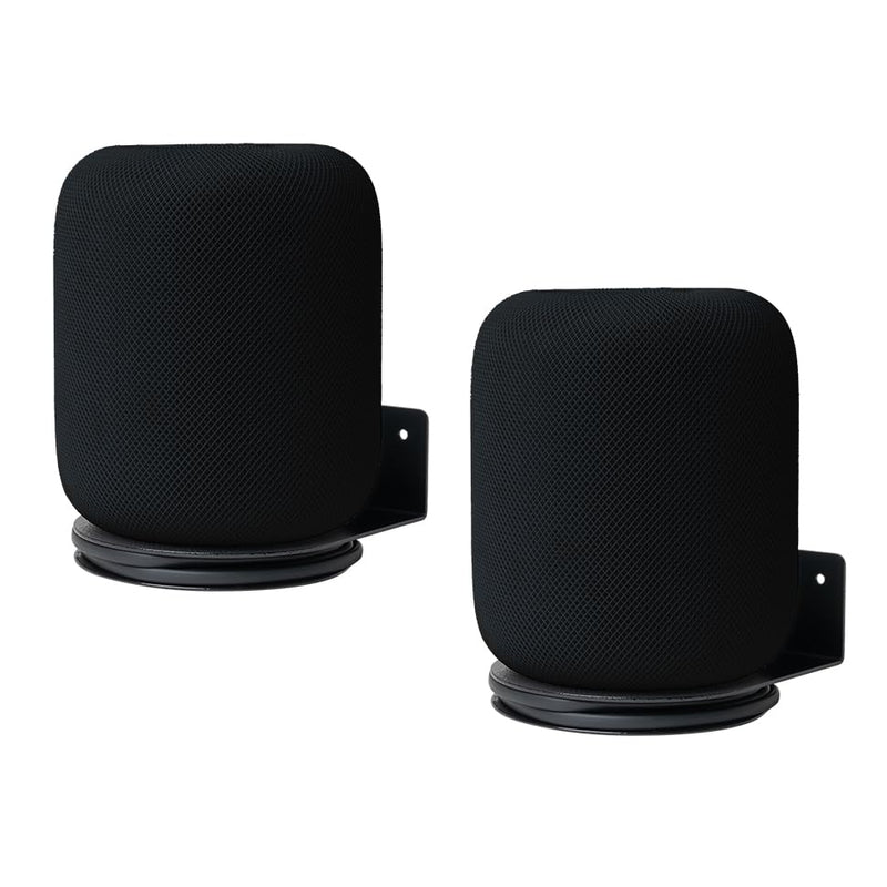 [Australia - AusPower] - shinar Metal Wall Mount Compatible with Homepod 2, Bracket Accessories Stand Compatible with Homepod 2 Integrated Cable Management Max. 12 (2-Pack, Black) 2 Pack 