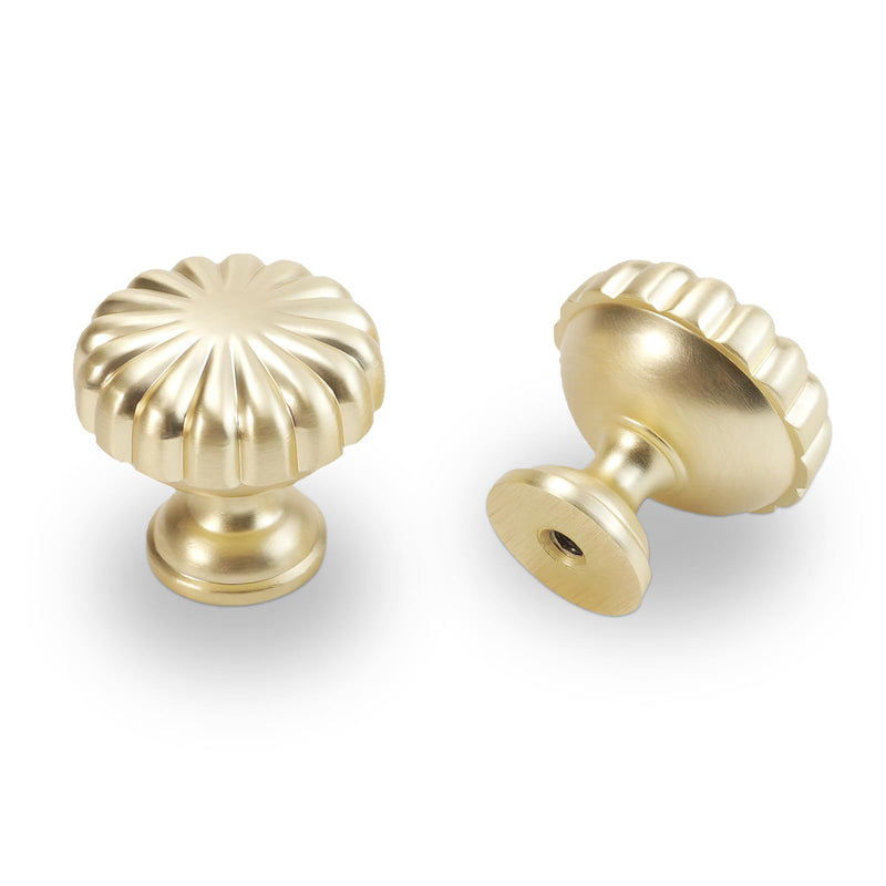 10 Pack Brushed Brass Kitchen Cabinet Knobs Gold Drawer Knobs Kitchen Cabinet Hardware Solid Handles Drawer Knobs Dresser Handles Knob 10