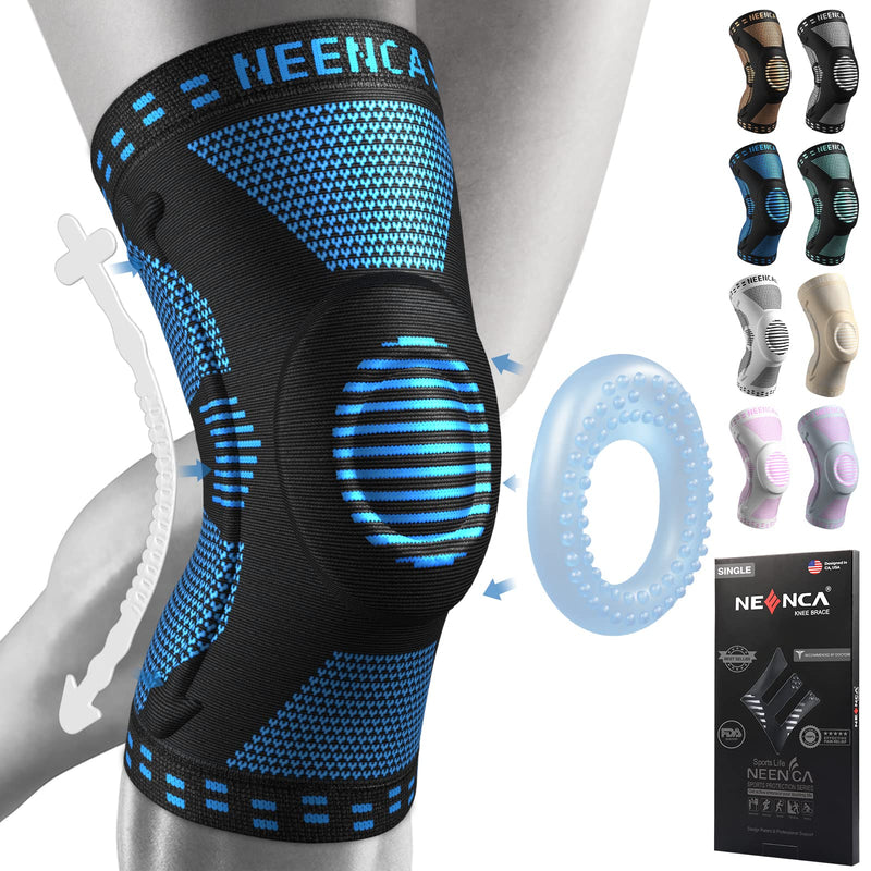 [Australia - AusPower] - NEENCA Knee Brace for Women & Men, Medical Knee Support with Patella Pad & Side Stabilizers, Knee Compression Sleeve for Knee Pain, Meniscus Tear, ACL, Joint Pain, Runner, Workout - FSA/HSA Eligible XXX-Large Blue 