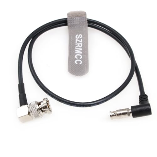 SZRMCC 12G SDI BNC Cable UHD 4K Micro BNC to Standard BNC Male Right Angle 75 Ohm High Density Video Coaxial Cable for Blackmagic Video Assist 5" Monitor (15cm) 15cm