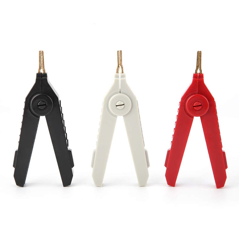 [Australia - AusPower] - Kelvin Test Clip, Insulated Clips Electrical, Alligator Clip Clip P2004 3Pcs Copper Gold Plated Clip Kelvin Test Clip 20A 