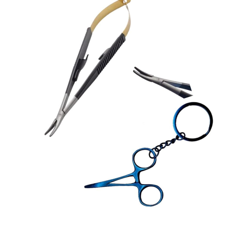 [Australia - AusPower] - Bundle of Castroviejo Micro Needle Hemostat Mayo Hegar Mosquito Keychain (Blue) 