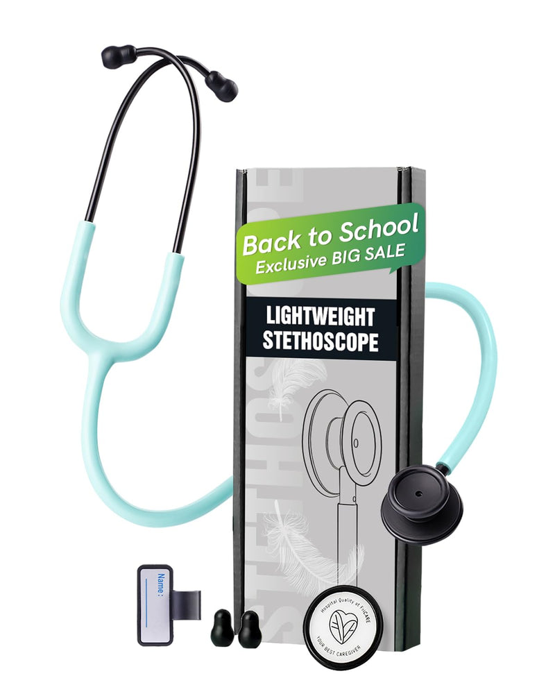 [Australia - AusPower] - FriCARE Lightweight Stethoscope - Stethoscopes for Nurse Medical Nursing Students - Classic Home Health Diagnostic Kit, StethoMedic Essentials, Lifetime Warranty & FSA HSA Eligible (Mint Green) Mint Green 