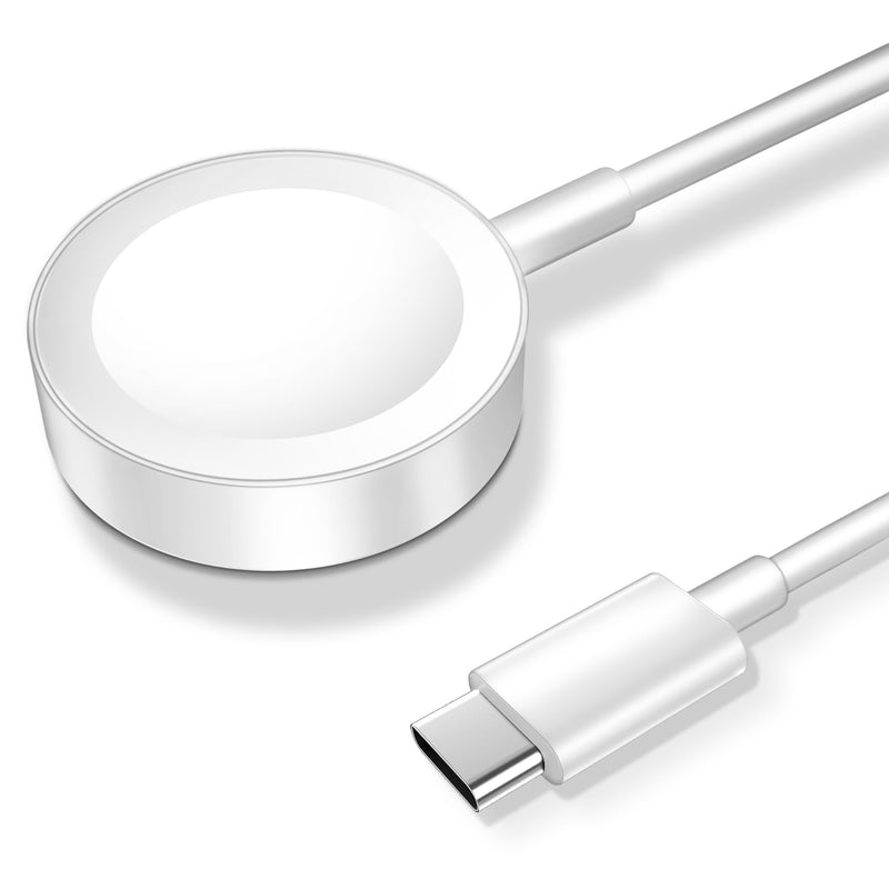 [Australia - AusPower] - 𝟐𝟎𝟐𝟒 𝐔𝐩𝐠𝐫𝐚𝐝𝐞𝐝 Magnetic Charging Cable for Apple Watch Charger,[USB C Port] Wireless Charger Coaxial Cables Compatible with iWatch Series Ultra2/Ultra/8/7/6/SE/SE2/5/4/3/2[3.3FT/1M],White White 1.0M 