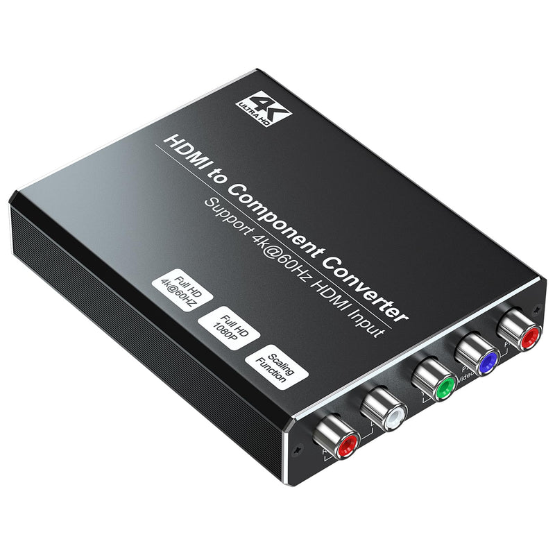 [Australia - AusPower] - 4K HDMI to Component Converter with Scaling Function, HDMI to YPbPr Converter Support 4K/60Hz HDMI 2.0 Input, Support 480i/576i Component Output, Compatible with DVD/PS3/PS4/PS5/Amazon Fire TV Sticks 4K HDMI to Component 