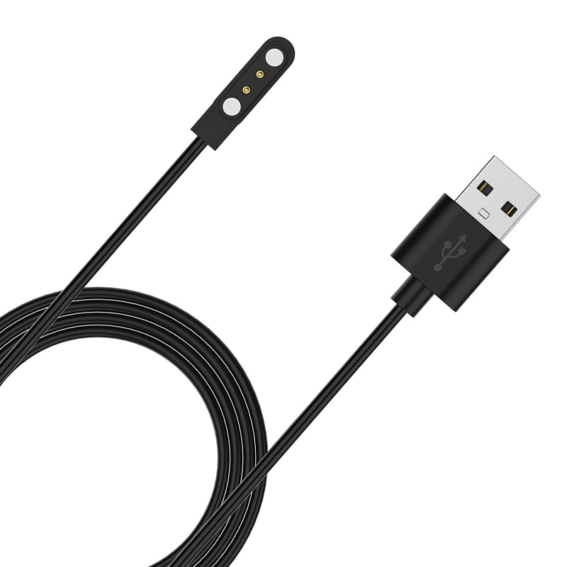 [Australia - AusPower] - Compatible with Virmee VT3 Lite / VT3 / VT3 Plus Smartwatch Charger Magnetic 60CM USB Cable Replacement Charger Cord for Virmee Charging Cable (Black) Black 