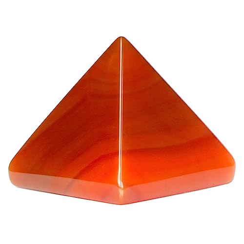 Artistone 1.6" Red Agate Crystal Orgone Pyramid Positive Energy Generator Healing Crystals Chakra Meditation Pyramids Decoration for Home