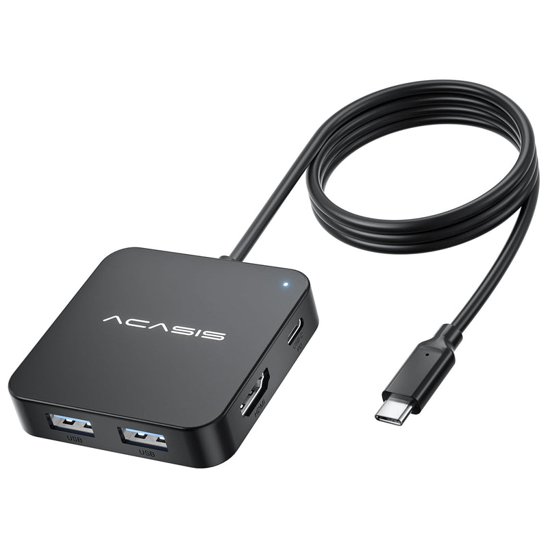 [Australia - AusPower] - USB C Hub Long Cable, USB C to HDMI Multiport Adapter, 4K HDMI, 100 W Power Delivery, 2 USB A 3.0 Port, 1 USB C Hub 3.0, USB C Dongle for MacBook Pro/Air, Laptop and USB C Devices（4FT） 4ft 
