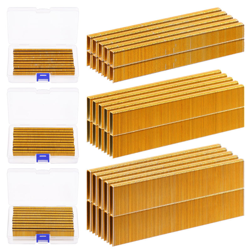 [Australia - AusPower] - Glarks 2000Pcs 18 Gauge Narrow Crown Staples, 1 Inch Galvanized Crown Narrow Staples Assortment Kit for Electric Stapler, Pneumatic, DIY Home Improvement (Gold) k425 