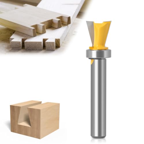 Dovetail Cutter with Bearing, 8 mm Shank, Dovetail Cutter Drill Sets, Dovetail Common Cutter (1 x 8 mm Shank) 1PCS 8mm Shank