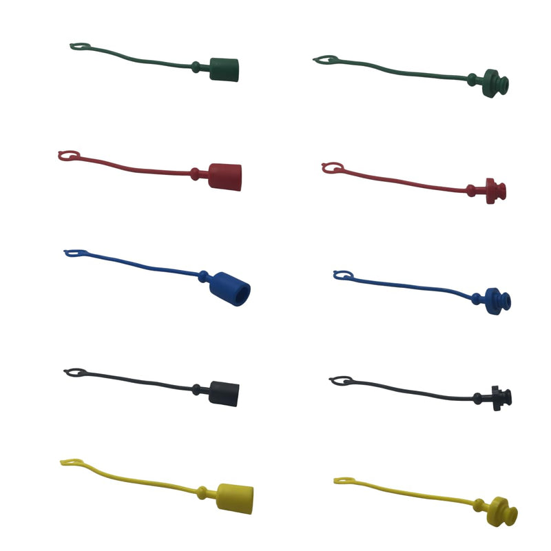 [Australia - AusPower] - 5 Sets 1/4″Agricultural ISO 7241-B Hydraulic Coupler Male Dust Cap And Female Plug Cover Set(Red,Blue,Black,Yellow,Green) 5Sets-ISO7241-B 1/4- 5 Colours 