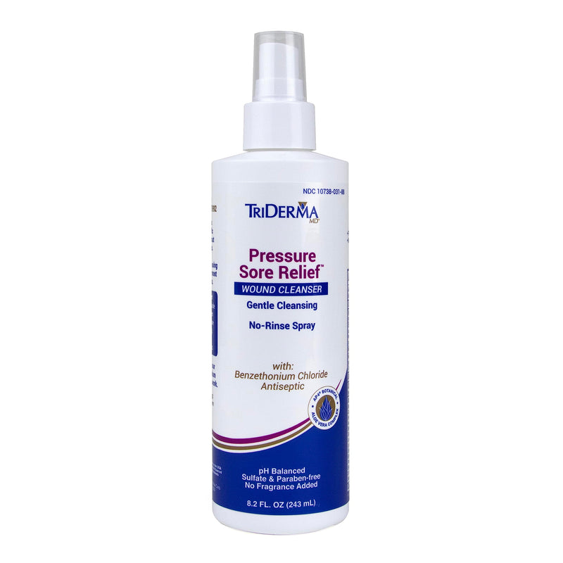 [Australia - AusPower] - TriDerma Pressure Sore Relief Wound Cleanser, Gentle Cleansing for Bed Sores, Ulcers, Pressure Sores, Wounds and Hard-to-Heal Skin Sores with AP4 Aloe Vera and Niacinamide, Fragrance Free 8.2 oz Spray 8.2 Fl Oz (Pack of 1) Cleanser Spray 