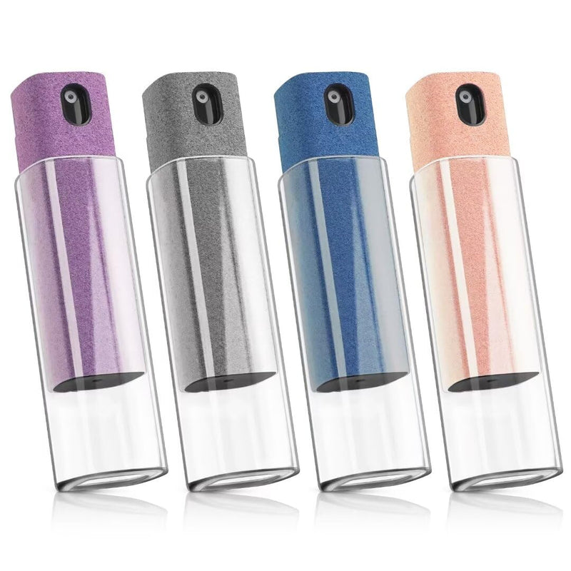 [Australia - AusPower] - 4 Pack Screen Cleaner,3-in-1 Touchscreen Mist Cleaner Spray and Microfiber Cloth,Built-in Cleaning Solution,Portable Reusable Fingerprint-Proof Spray Bottle for Phone/Laptop/iPad/TV/Monitor/Car Screen Gray + Pink + Blue + Purple 