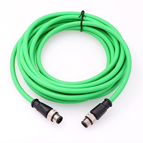 Network Profinet Ethernet Camera M12 4 Pin D Code Male to M12 4 Pin D-Code Male Cable for Barcode Reader Sensor Camera Shielded Flexible 8M