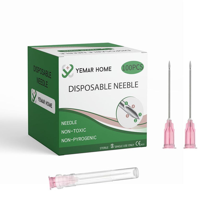 [Australia - AusPower] - 18 Gauge Needle 1.5inch with Cap for Scientific Labs, Individually Wrapped(100Pack) 18G 1 1/2inch 38mm 