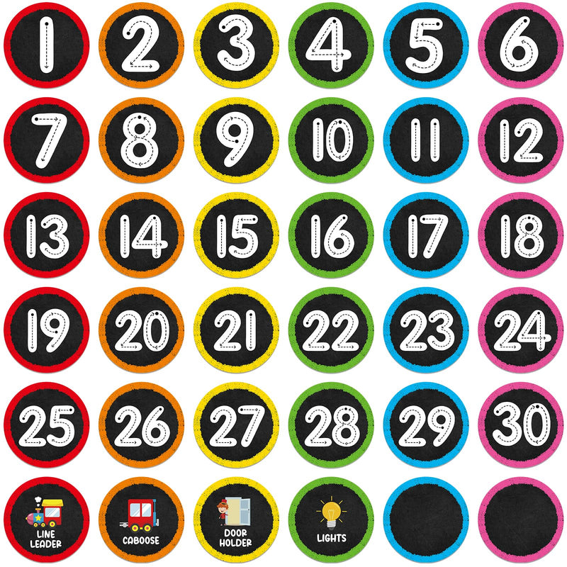 [Australia - AusPower] - WhatSign Line up Spots for Classroom Floor Number Stickers for Classroom 36Pcs Line up Dots Line up Numbers Floor Numbers for Classroom Lining up Back to School Preschool Kindergarten Supplies Bright 