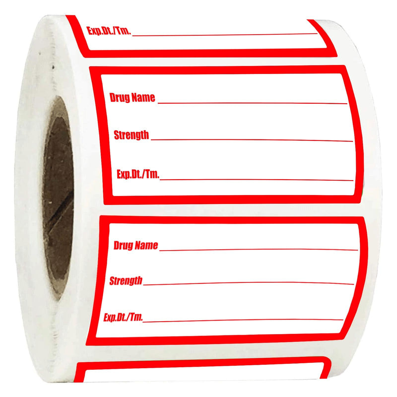 [Australia - AusPower] - 500Pcs Drug Name Label Stickers Medication Strength Stickers 1x2 Inch-Veterinary Instruction Labels Reminder Labels 1*2 