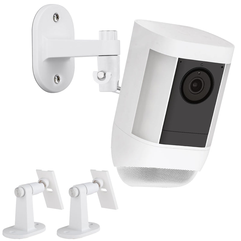 [Australia - AusPower] - 2Pack Security Wall Mount for Ring Spotlight Cam Plus/Pro (Battery), 360° Adjustable Indoor/Outdoor Mounting Bracket for Ring Surveillance Camera System - White 