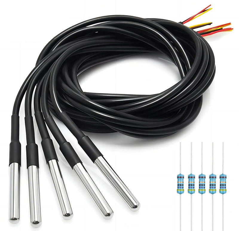 [Australia - AusPower] - DS18B20 Temperature Sensor High-Accuracy Waterproof for Arduino Raspberry Pi DIY and Other Experiments 