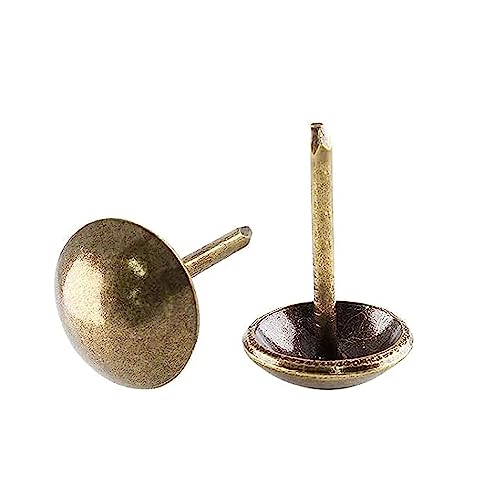 25mm(1inch) Antique Brass Upholstery Tacks Bronze Furniture Nails Pins for Upholstered Furniture Cork Board Wooden Furniture Decorative DIY Projects 30Pcs (Bronze, 1")