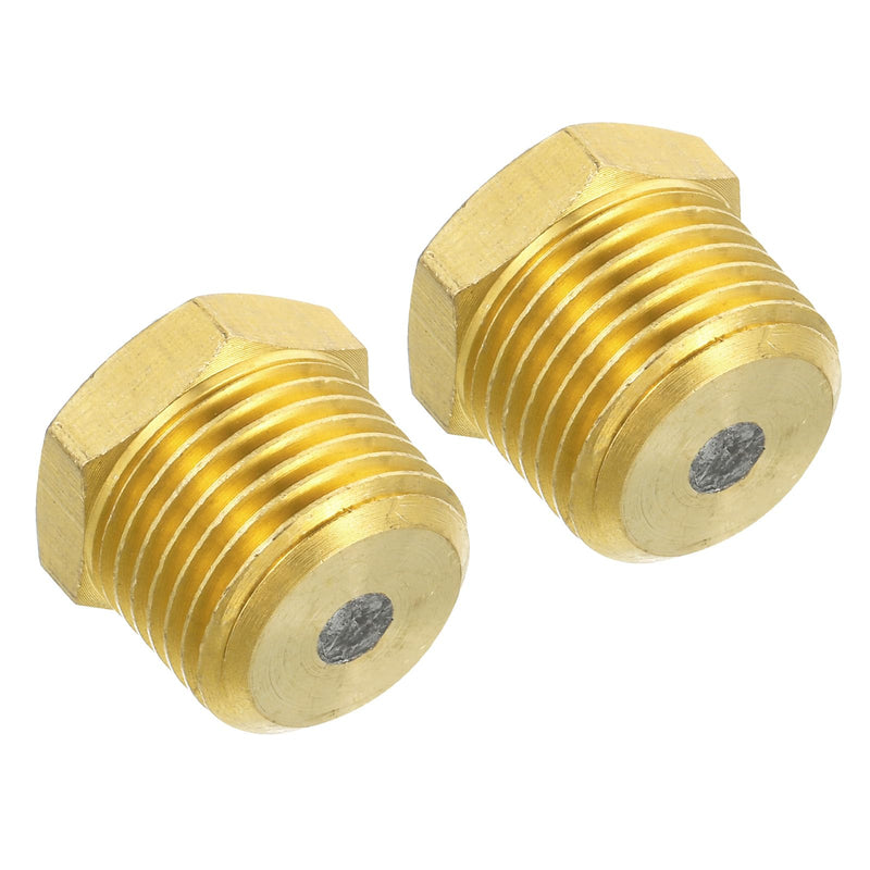 [Australia - AusPower] - PATIKIL 1/2" BSPT Brass Fuse Plug, 2 Pack Brass Fusible Melt Plug 265 Celsius Degree for HVAC Refrigeration System, Brass Tone 