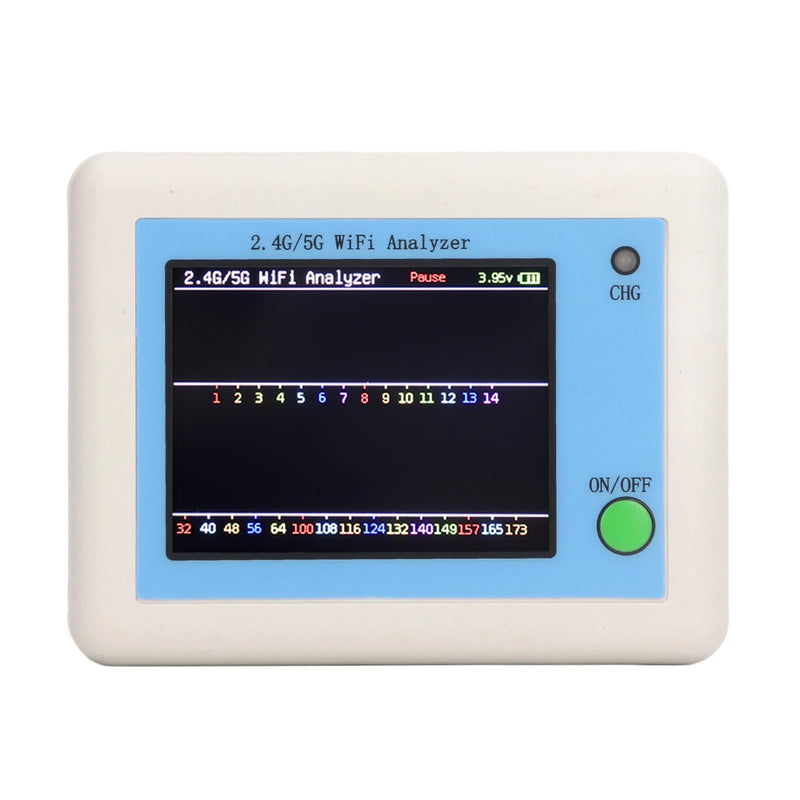 [Australia - AusPower] - Analyzer, 2.4G 5G Analyzer, 2.4 Inch TFT Color Screen Scanner Network Analyzer with Light Indication, Battery Display, Long Standby 