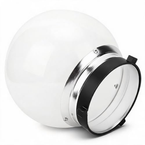 Soft Light Ball, Professional Photography Diffuser Dome, Mount Compatible 15cm Alloy+Plastic Modifier for Studio Portrait Product Shoots