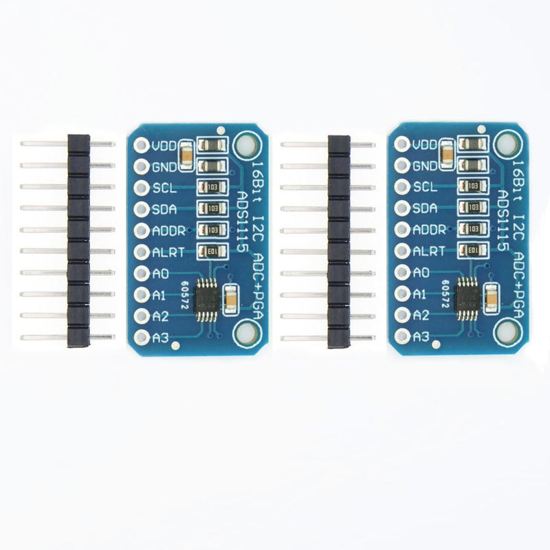 [Australia - AusPower] - 2Pcs ADS1115 16 Bit 16 Byte 4 Channel I2C IIC Analog-to-Digital ADC PGA Converter for Arduino Raspberry Pi DIY and Other Experiments 