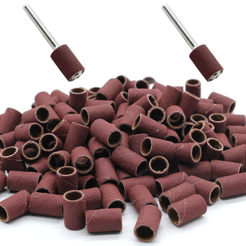 [Australia - AusPower] - 120 PCS 1/4 Inch Sanding Sleeves 120 Grit Sanding Drum and Sleeves Set Oxide Sandpaper Sanding Drum Sanding Bands 