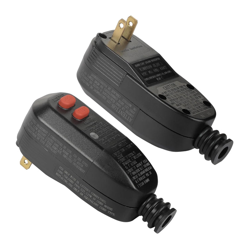 [Australia - AusPower] - ANEKEN GFCI Plug Replacement, Auto-Reset, 15 Amp, 2 Prong, Waterproof Ground Fault Circuit Interrupter Safety Plug for Pressure Washer, Hair Dryer, Weeder, Hot Tub, Pool Pump 
