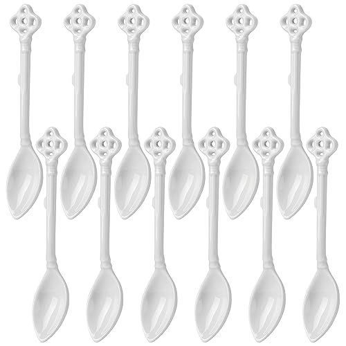 Espresso Spoons Set of 12, Ceramic Coffee Spoons, Demitasse Espresso Spoons White