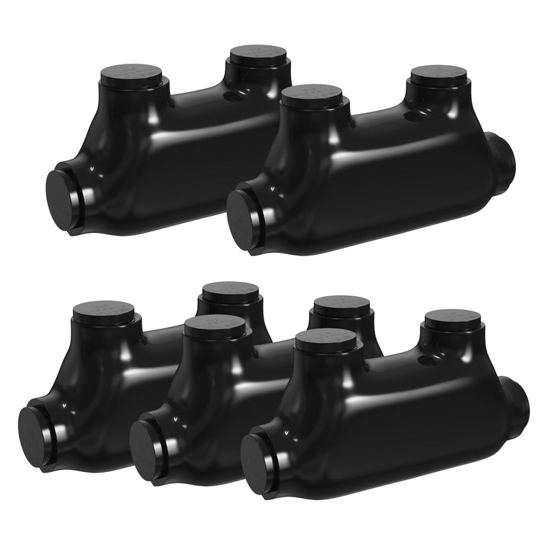 RVBOATPAT Insulated Inline Splice Connector 2/0-6 Gauge Wire Connectors Aluminum to Copper Wire Connectors 3/16" Slotted Allen Hex Insulated Cable Connectors - 5 Pack 2/0-6 AWG