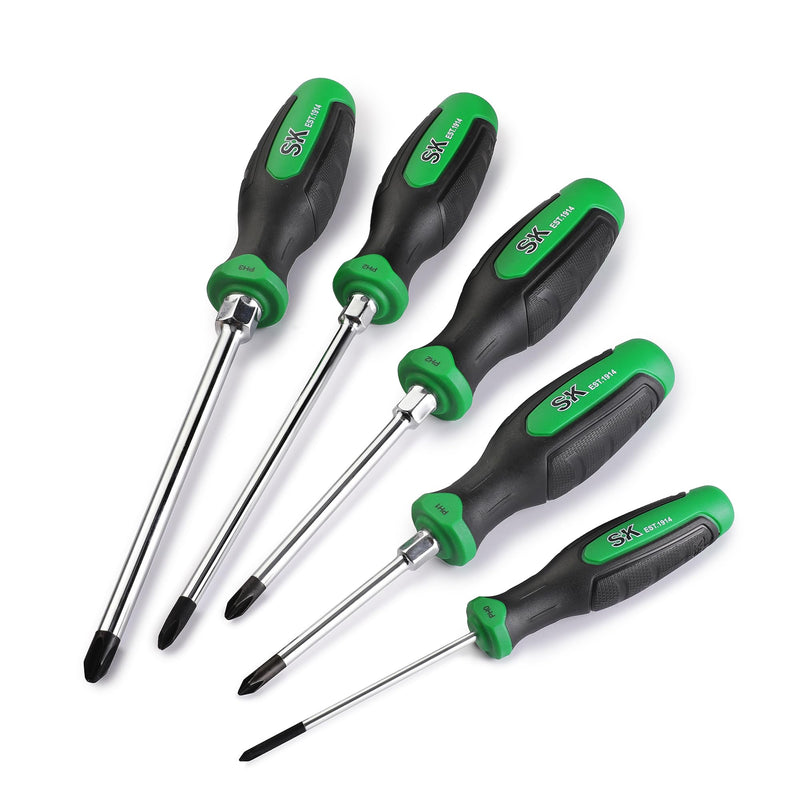 [Australia - AusPower] - SK 5-Piece Phillips Screwdriver Set, Magnetic Screwdriver Set, S2 Steel, SureGrip Handle 