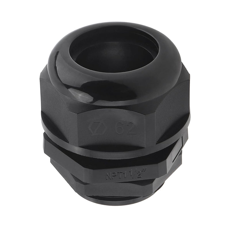 [Australia - AusPower] - RTNLIT 1-1/2" NPT Cable Gland, Waterproof Adjustable Nylon Plastic Strain Relief Cord Connectors With Gaskets(Pack of 1) 1-1/2'' (1-Pack) 