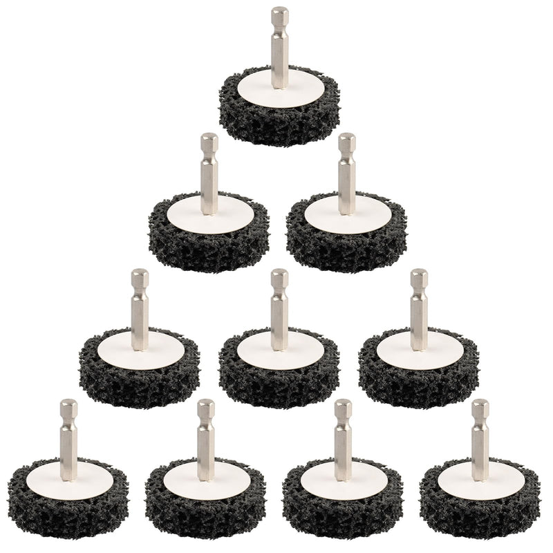 [Australia - AusPower] - 2" 10Pcs Strip Disc with 1/4" Hex Shank, Paint Stripper Wheel for Rust Removal Removing Paint, Cleans Welds. 10Pcs(black) 