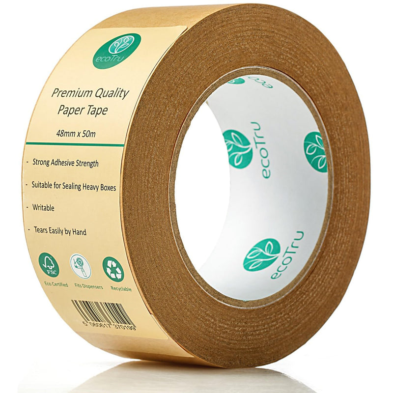 [Australia - AusPower] - Ultra Strong Kraft Paper Packing Tape, Heavy Duty Brown Packing Tape for Box & Carton Sealing Packaging Shipping Moving & Masking, Eco Friendly & Biodegradable, Printable, 2 Inch x 55 Yard 2 Inch x 55 Yards 1 