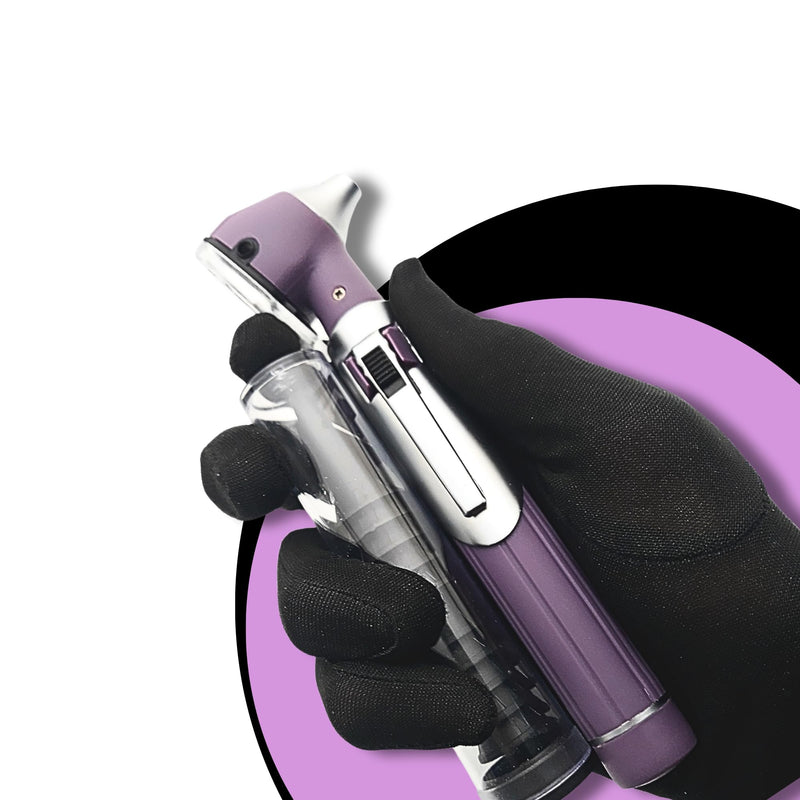 [Australia - AusPower] - Radiance Otoscope with Light German Fiber Optic - Ear Scope with LED Light and Speculum for Ear Examination and Diagnosis - Ideal for Professional and Home Use - Purple Color 