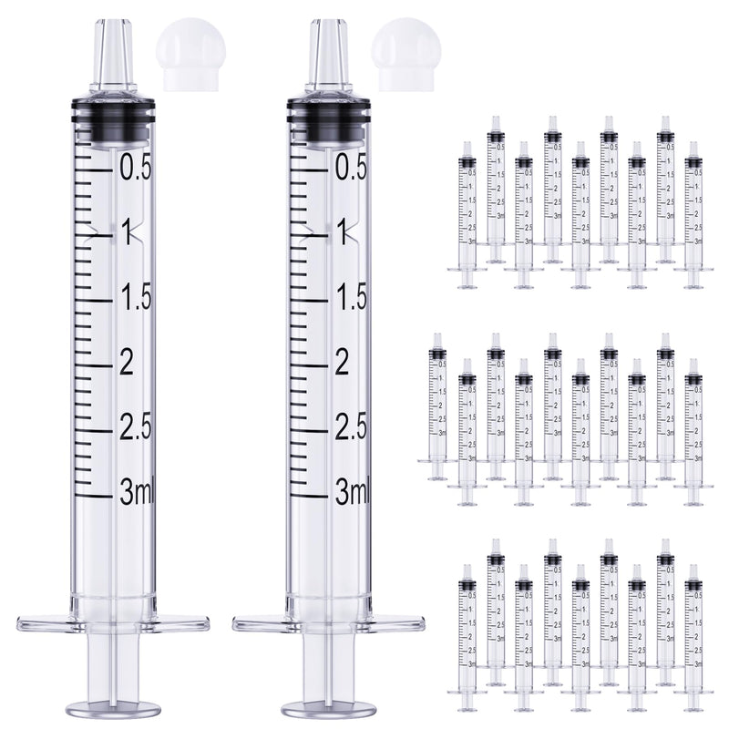 [Australia - AusPower] - 3ml Syringe for Liquid | Liquid Syringe | Plastic Syringes | Syringe with Cap & Catheter Tip -Individual Sealed (No Needle? 30Pack-3ml 