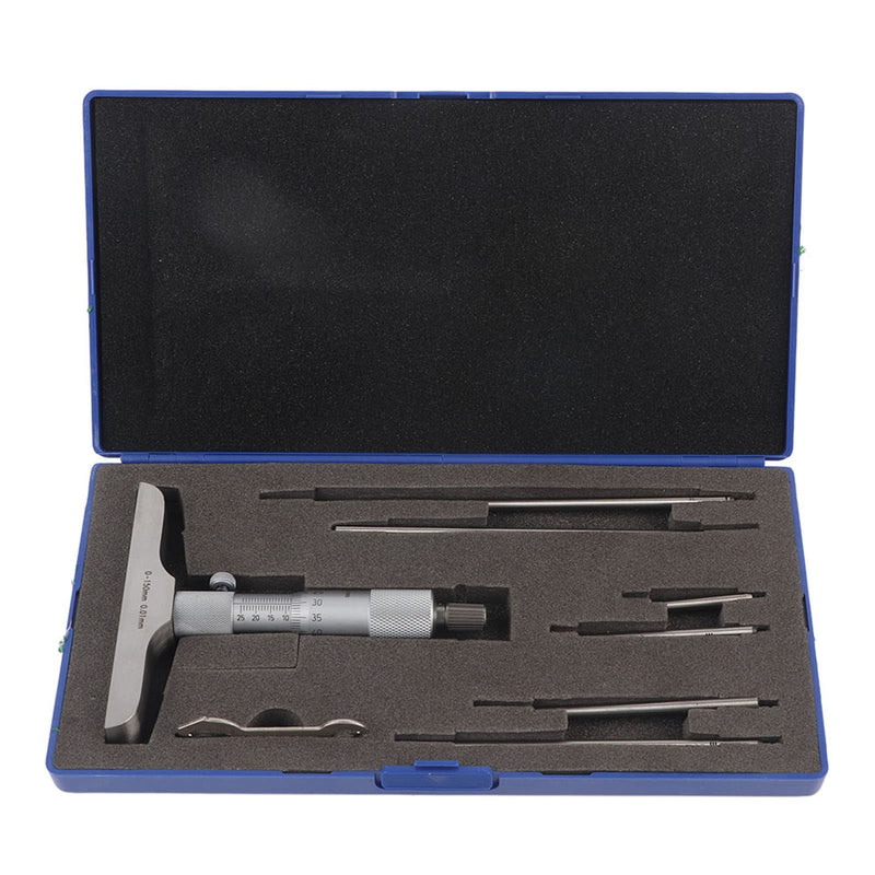 [Australia - AusPower] - High Accuracy Round Head Depth Micrometer Measuring Tool Stainless Steel High Accuracy Round Head Depth Micrometer Measuring Tool 4/6pcs Connecting Rods(6inch) 6inch 