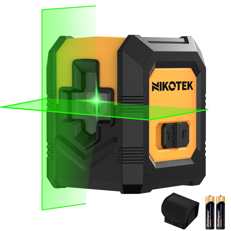 [Australia - AusPower] - Laser Level Self-Leveling Green Beam Horizontal and Vertical Cross-Line Laser for Home Decoration Carrying Pouch, Battery Included 